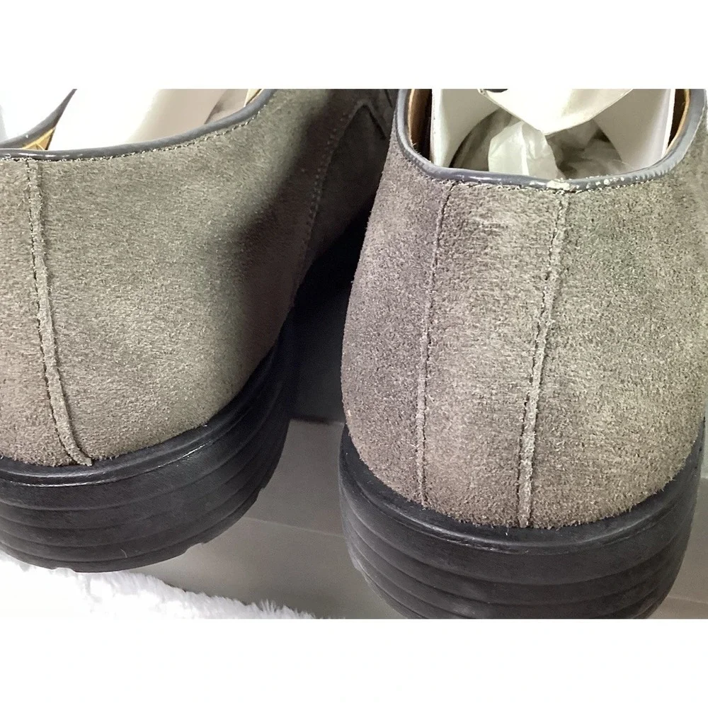 Vintage Hush Puppies Mens Grey Suede Oxfords 11 In Box Look New With Puppy Paper